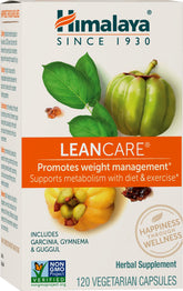 Himalaya LeanCare bottle front; supports weight management when paired with diet and activity.