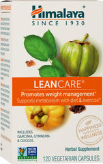 Himalaya LeanCare bottle front; supports weight management when paired with diet and activity.
