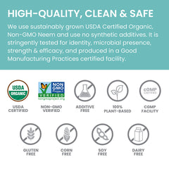 Manufacturing quality testing in a cGMP facility for Neem supplement