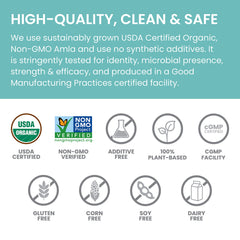 Detail of ingredients panel on Himalaya Organic Amla label