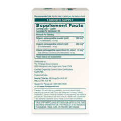 Himalaya Organic Ashwagandha label front with USDA Organic seal