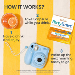 Plant-based ingredients used in PartySmart: Andrographis, Chicory, Grapes, Dates