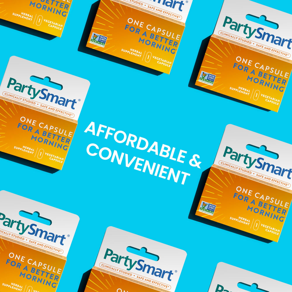 On-the-go, individually wrapped PartySmart capsules