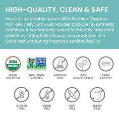 Close-up of ultra-fine psyllium husk powder texture