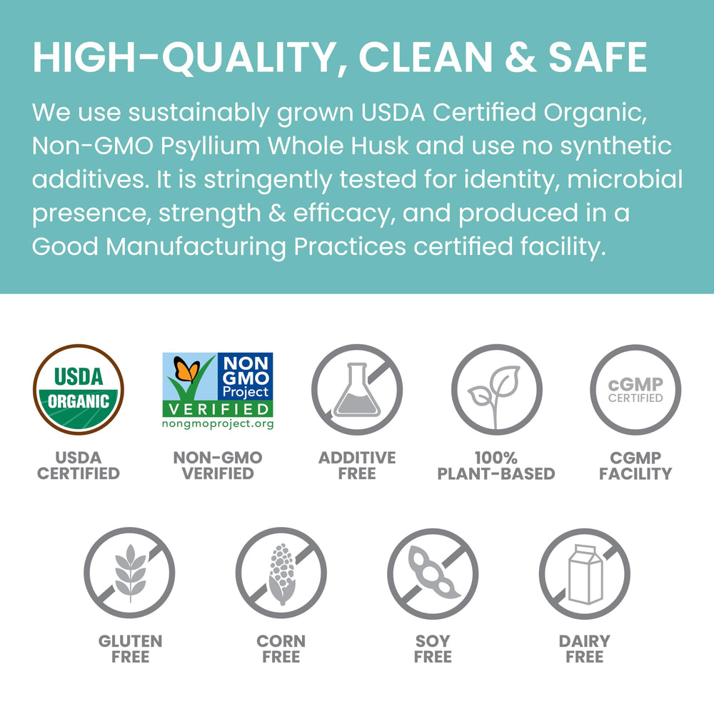 Ingredient highlight: 99 percent white husk and 1 percent seed coat