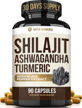 Himalayan Shilajit + Ashwagandha + Turmeric 1610mg bottle - front view