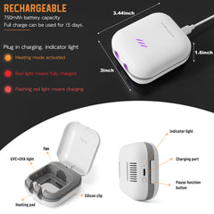 Case fits two toothbrushes, manual and electric heads