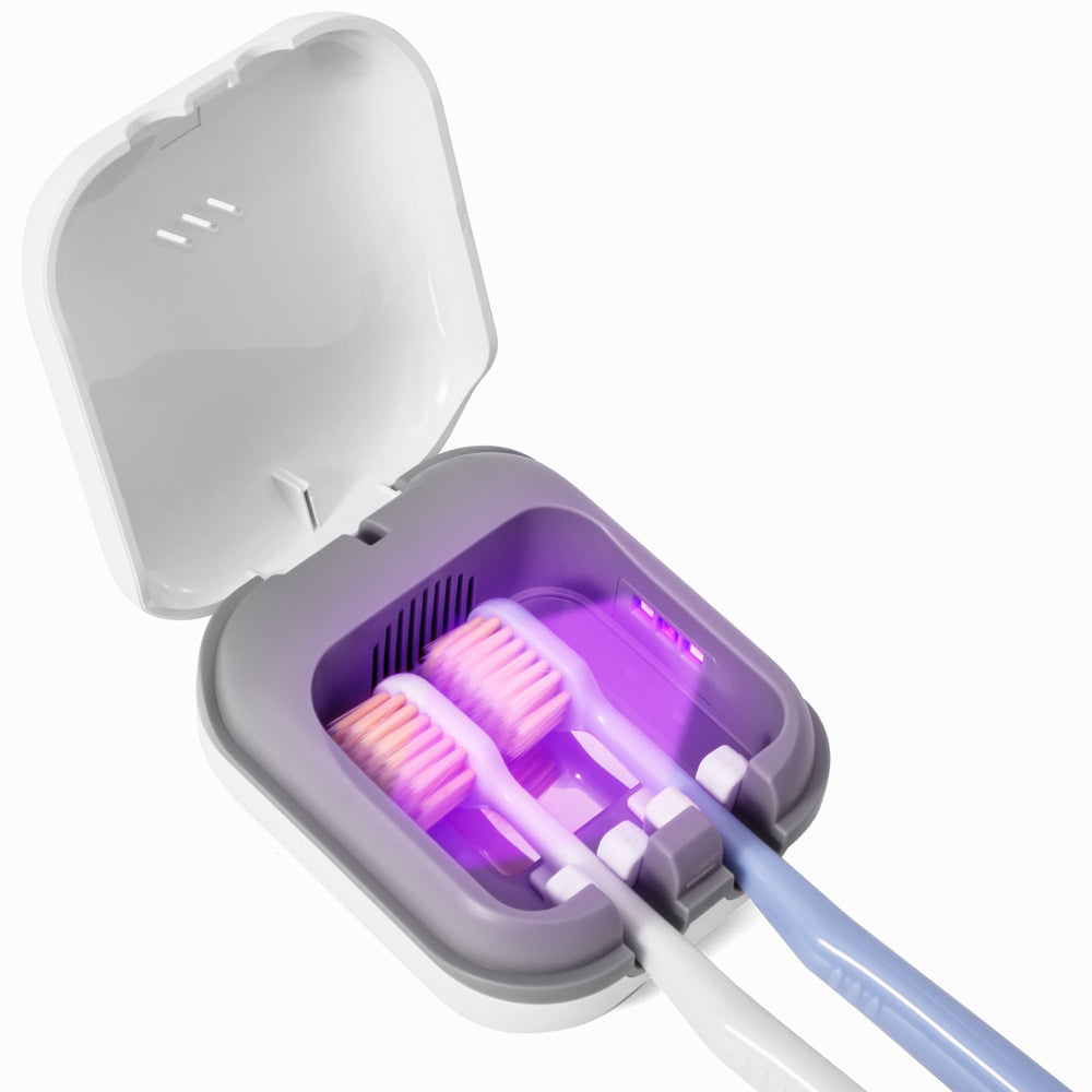 Hipykat UV-C toothbrush sanitizer case with LED lights