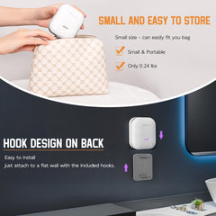 Wall-mountable Hipykat toothbrush sanitizer case installed on a bathroom wall