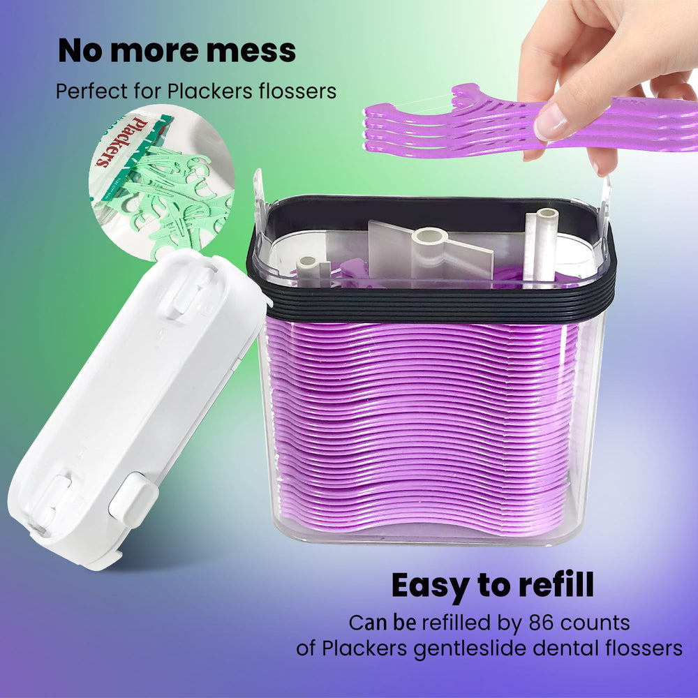 Floss pick holder with protective silicone band and dust protection