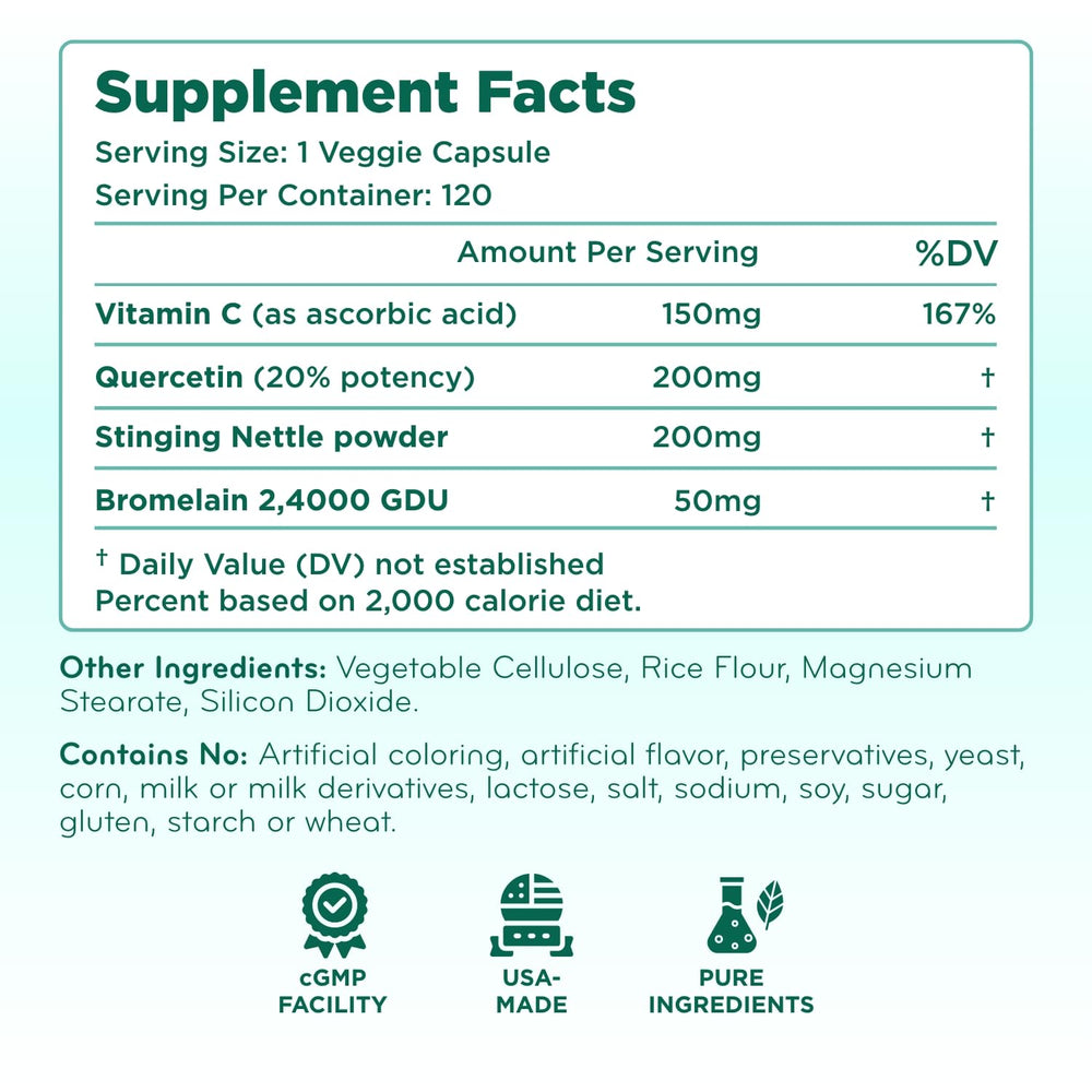 Close-up of Histamine Guard label