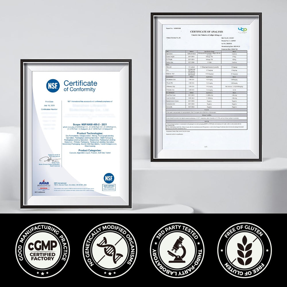 Allergen-free and no artificial binders certification icons