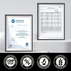 Allergen-free and no artificial binders certification icons