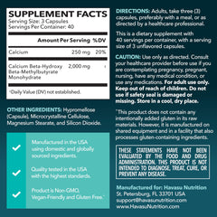 Front of HMB supplement bottle highlighting vegan and gluten-free