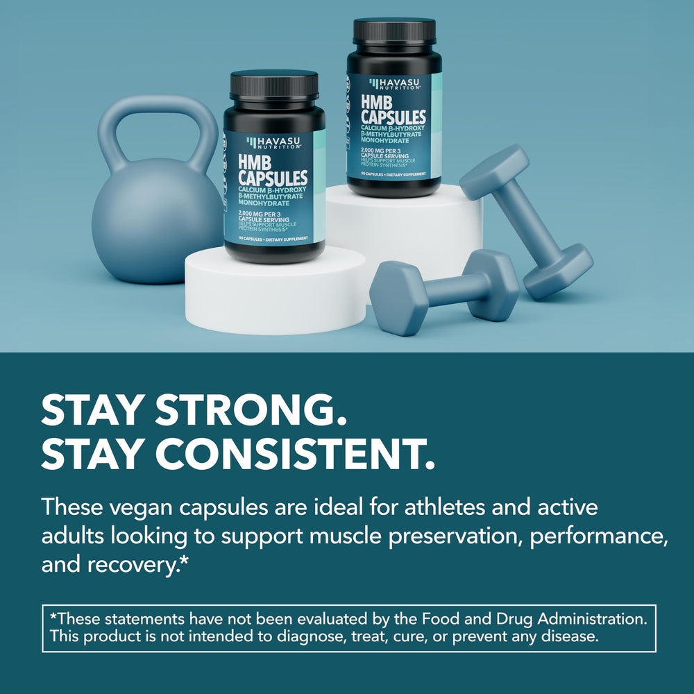 40-day supply bottle of HMB capsules