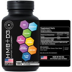Three-month supply packaging of HMB D3 supplement