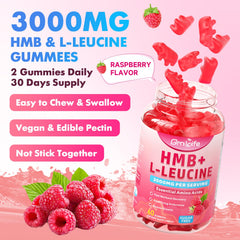 Bottle with 60 raspberry-flavored gummies