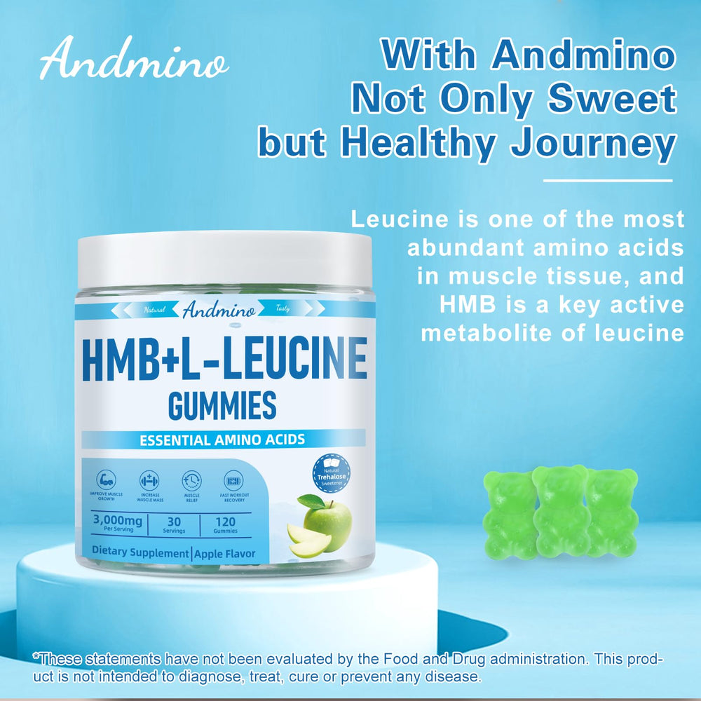 Illustration of muscle recovery and growth supported by HMB & Leucine gummies