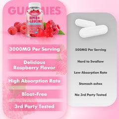 Serving size and dosage information for HMB and L-Leucine Gummies