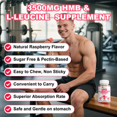Serving graphics for HMB & Leucine Gummies Raspberry