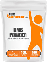 BulkSupplements HMB powder container labeled Calcium HMB, 100g