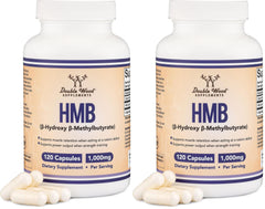 Front view of Double Wood HMB supplement bottle (pack of 2)