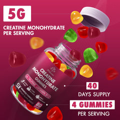 Blueberry-flavored HMone Creatine Monohydrate Gummies close-up