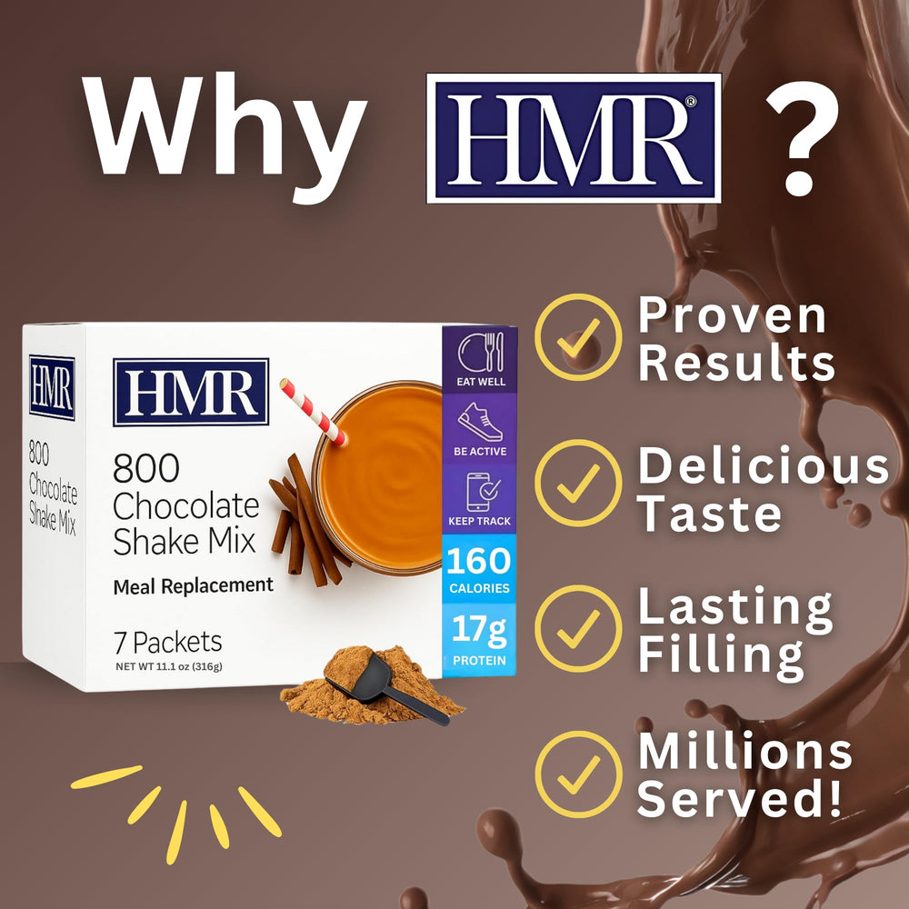 HMR 800 Shake Chocolate on-the-go bottle ready-to-drink nutrition.