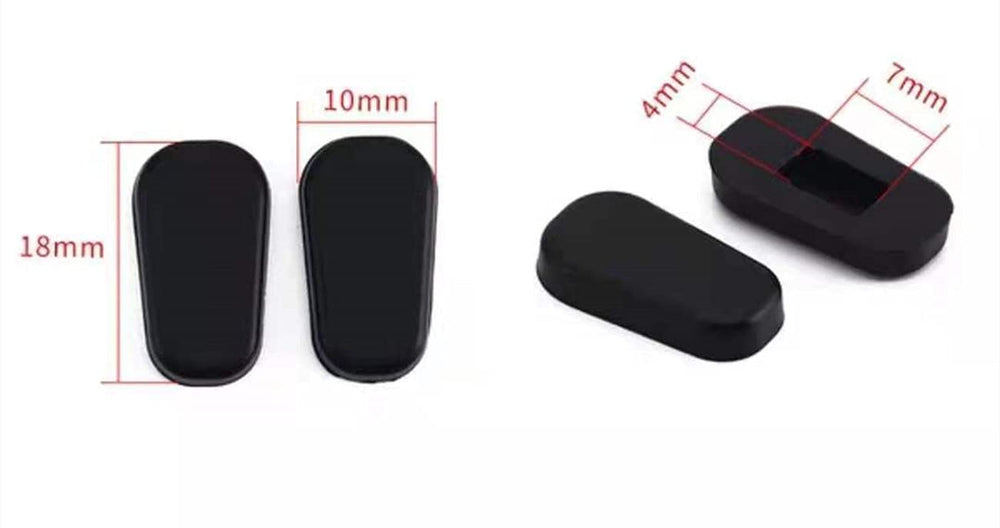 Flat lay of 18x10mm nose pads on white background
