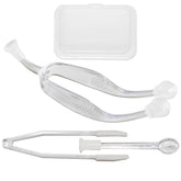 Soft contact lens tool with tweezers and suction cup