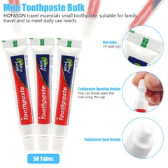 Peppermint flavored travel toothpaste labeling