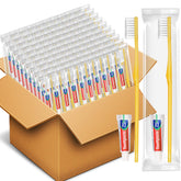 HOFASON disposable toothbrush with 5g toothpaste – 1000-pack kit, front view