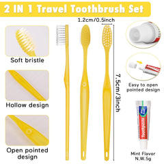 Individually wrapped toothbrush with toothpaste in sealed packaging