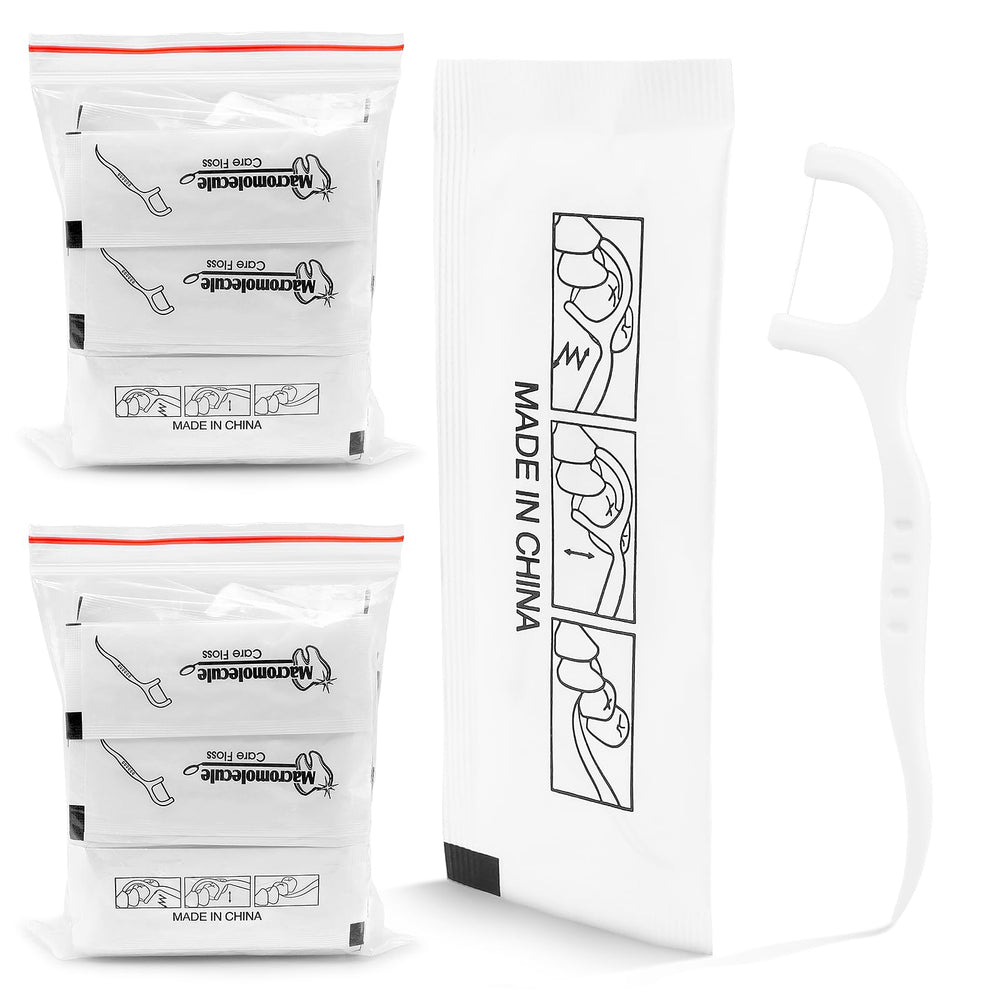500 count individually wrapped floss picks bulk pack displayed