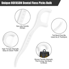 Ergonomic non-slip F-shaped handle floss pick close up