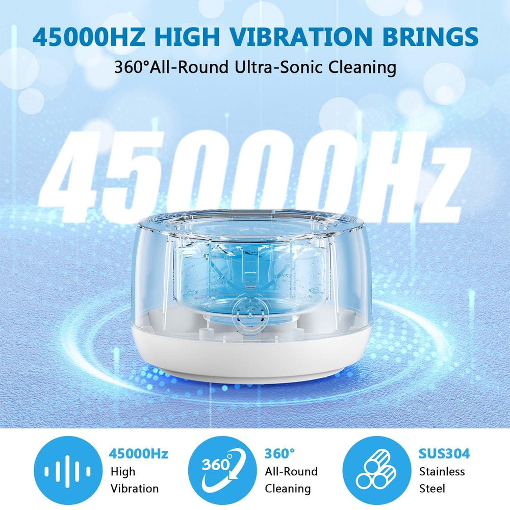 Product shot showing cleaning action on a retainer
