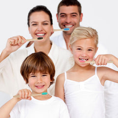 Colorful bamboo toothbrushes in multiple colors