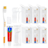 HOIQIRY 25-pack disposable toothbrush set with toothpaste, travel-friendly