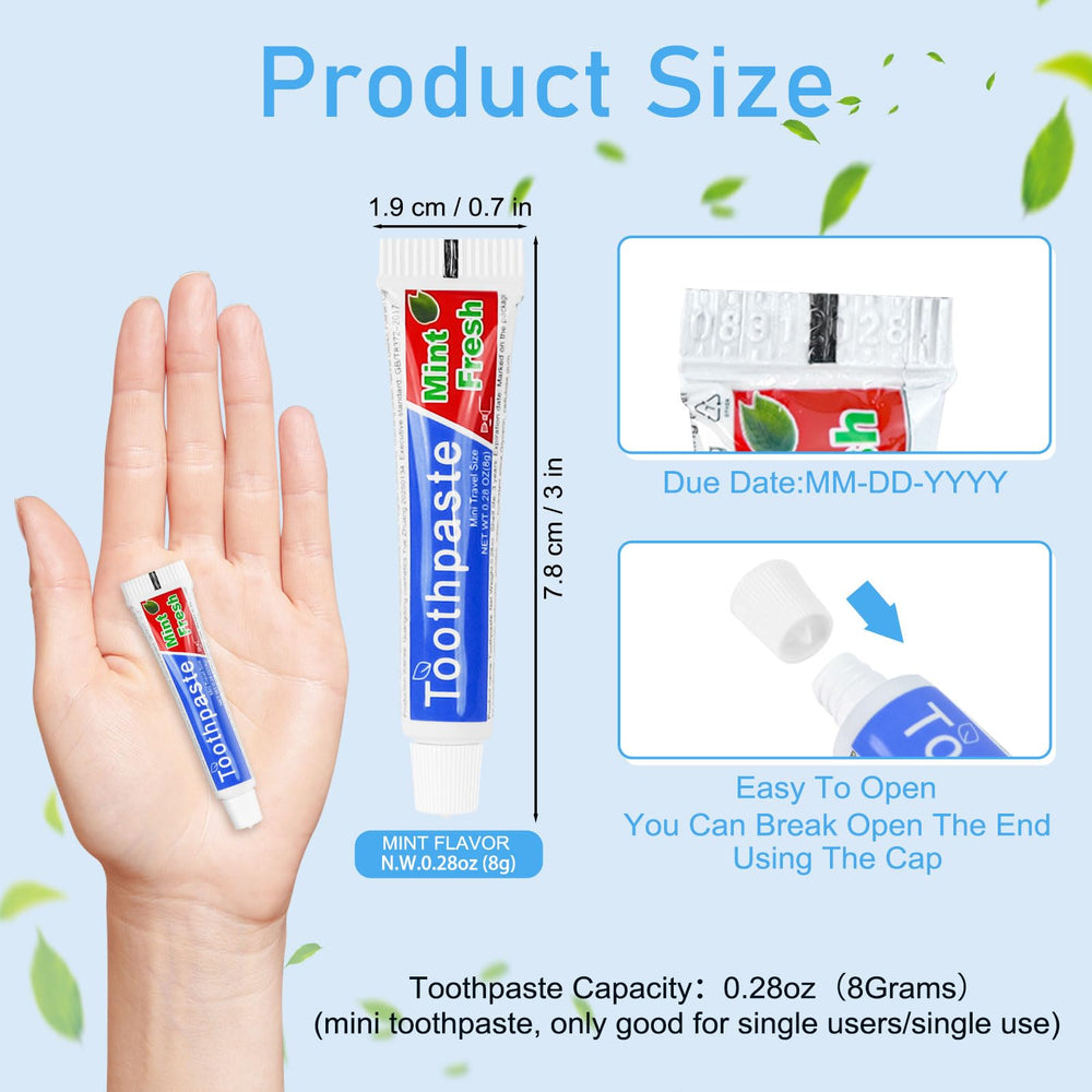 Bulk 100-pack mini toothpaste for hotels, guest rooms, offices