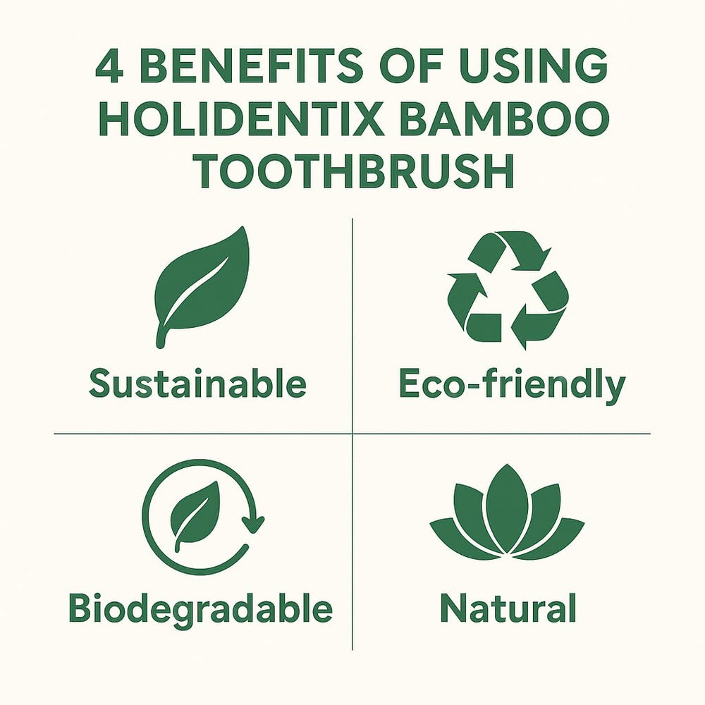 Sustainably sourced bamboo handle for Holidentix toothbrush