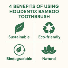 Sustainably sourced bamboo handle for Holidentix toothbrush