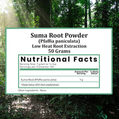 Re-sealable pouch of Holistic Bin Brazilian Suma Root Powder back view