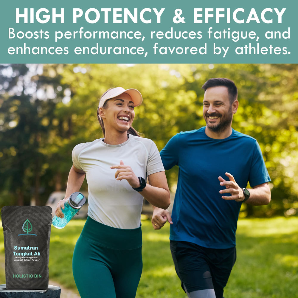 Holistic Bin Tongkat Ali powder brewed into tea for an herbal routine