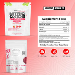 Holistic Hercules Nitric Oxide Gummies arginine boost close-up suggests performance and circulation