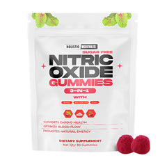 Holistic Hercules Nitric Oxide Gummies pack shot shows energy support from sugar-free beetroot chews