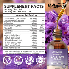 Amber glass bottle with saffron drops 2 oz