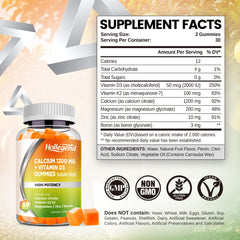 Calcium citrate gummies with magnesium glycinate, vitamin D3, vitamin K2, zinc and boron