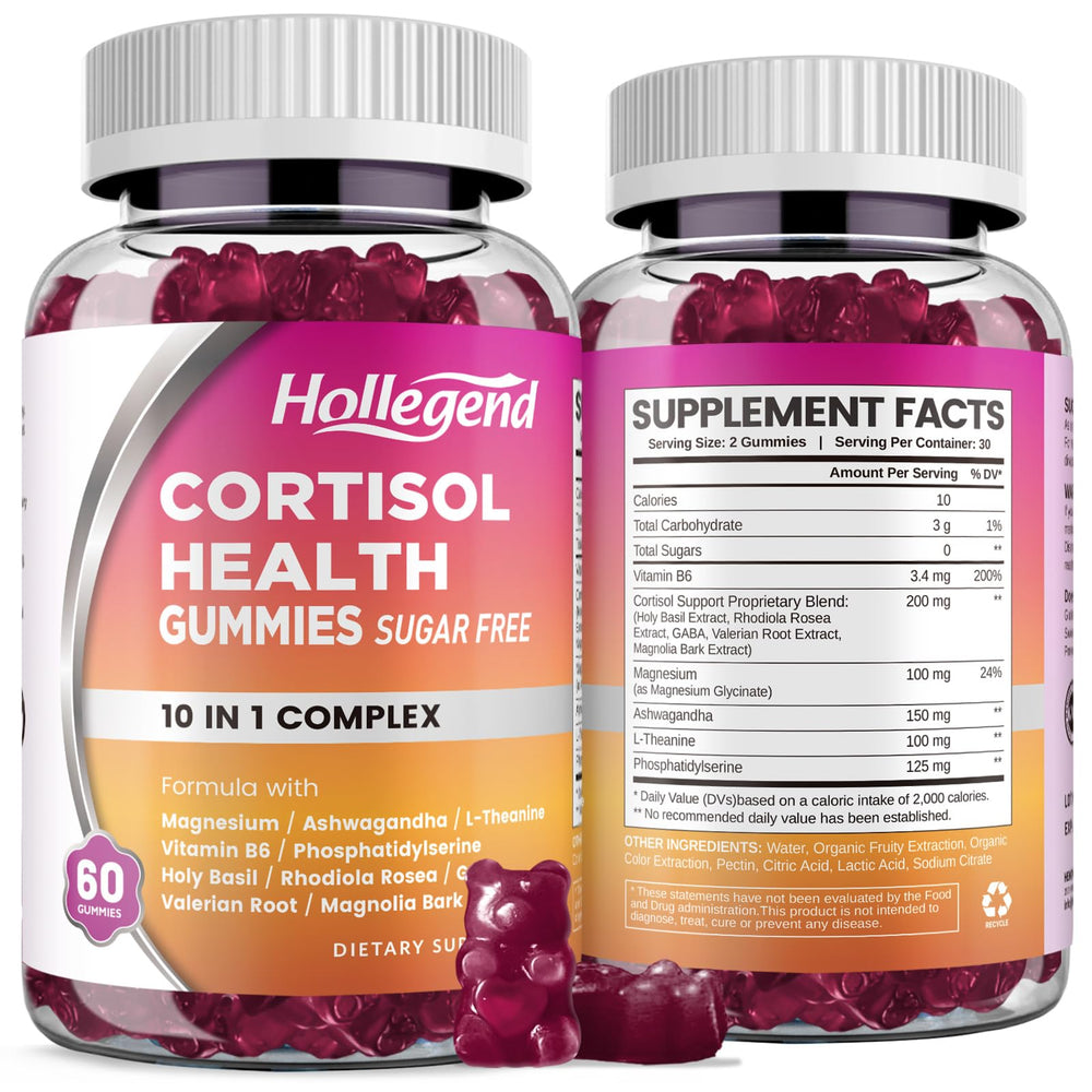 HOLLEGEND Cortisol Gummies bottle label