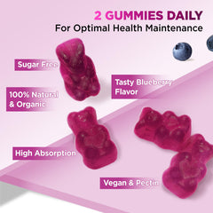 60 gummies per bottle and product packaging