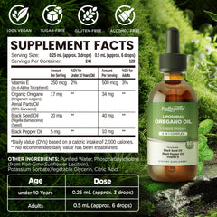 Oregano oil liposomal drops absorption illustration